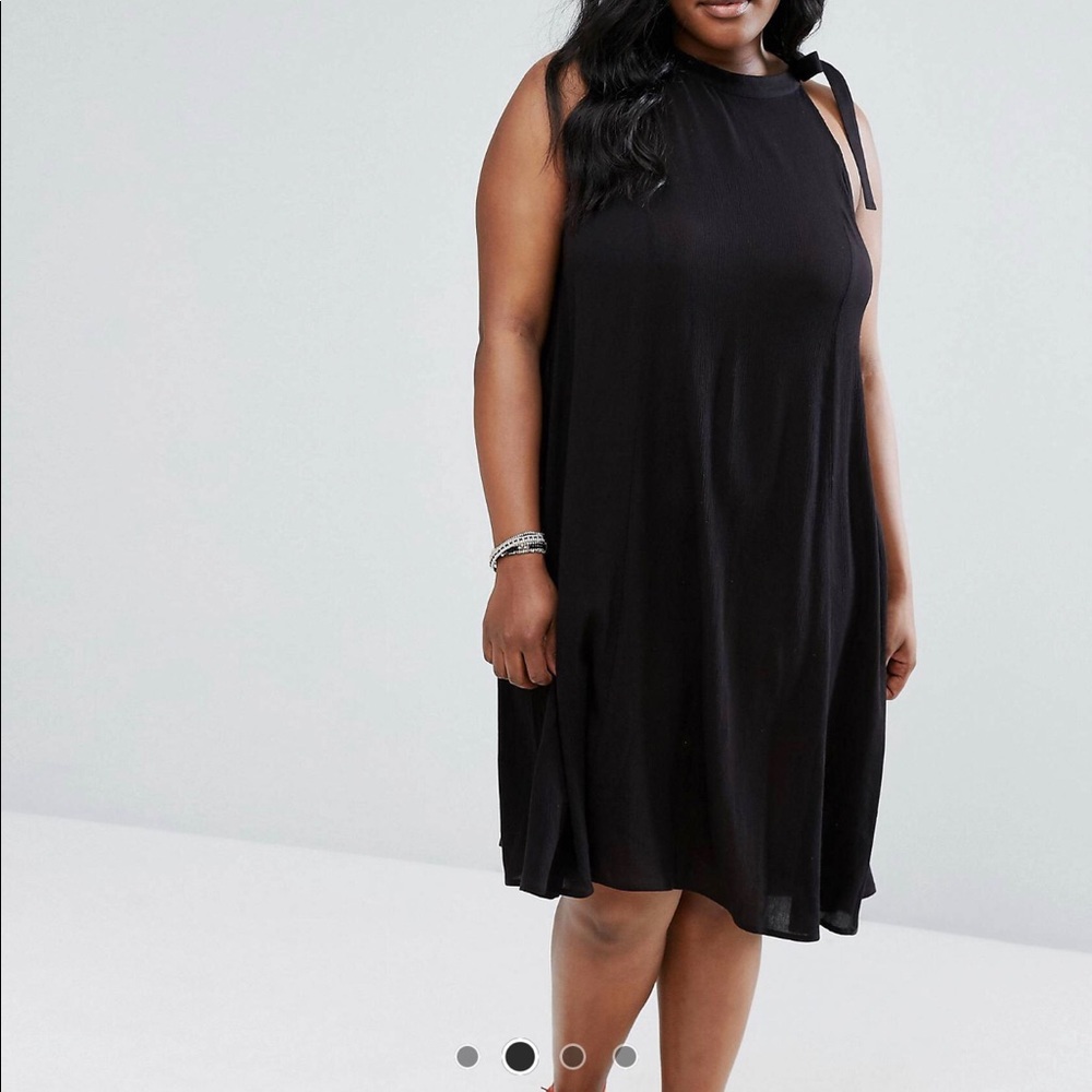 ASOS Curve Black Swing Midi Dress